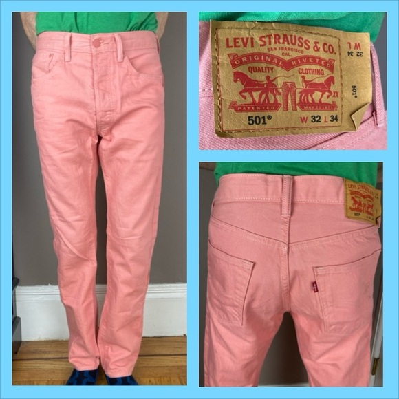 Pink Levi’s 501s Buttonfly - NWOT - 32/34 - Picture 1 of 15